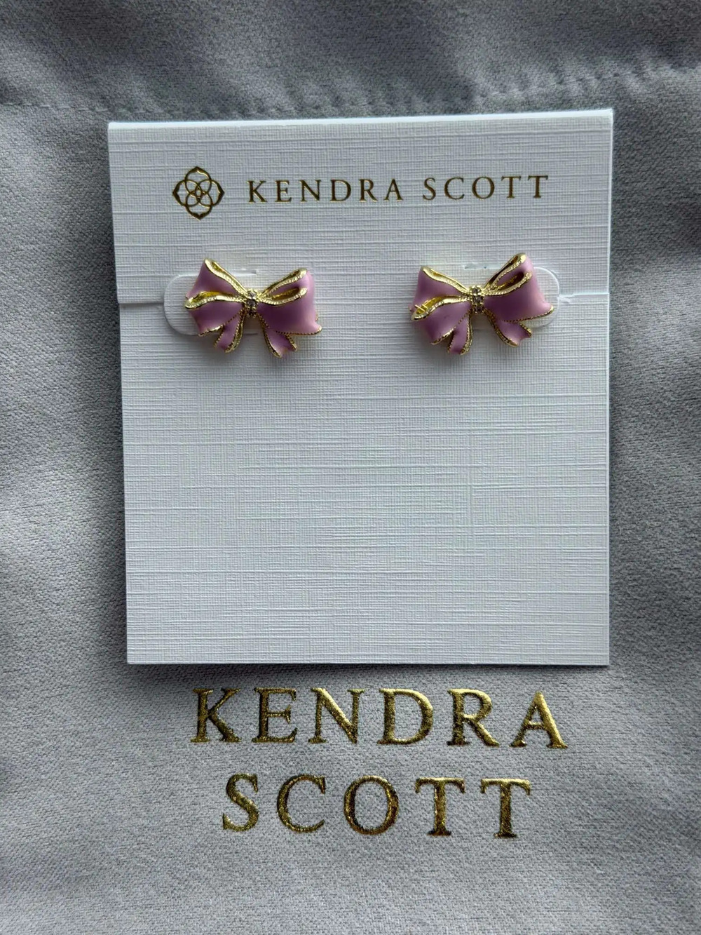 Kendra Scott pink bow earrings